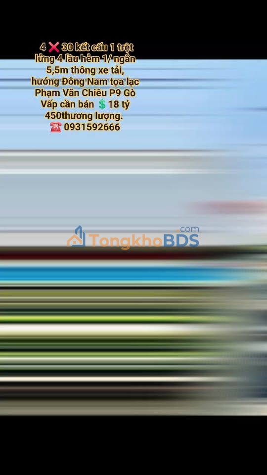 Nhà 5 Tầng Thang Máy Hẻm Xe Hơi Phạm Văn Chiêu Gò Vấp - 18.45 Tỷ