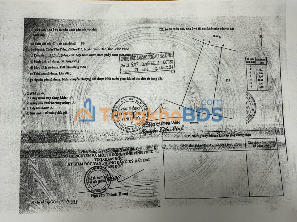 Đất cho thuê kinh doanh mặt đường 302, Tam Đảo - Vĩnh Phúc