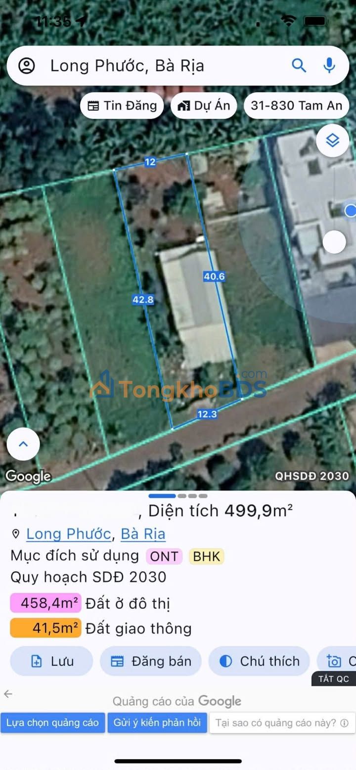 Bán Đất Long Phước Thủ Đức 504m² - Mặt Tiền Nhựa Lớn, Giá 2.8 Tỷ