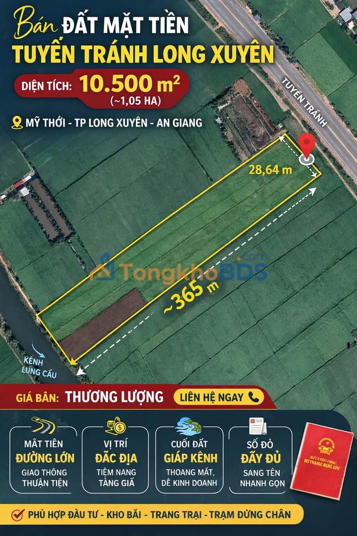 Bán Đất Mặt Tiền Tuyến Tránh Long Xuyên 10.000m² - Đầu Tư Sinh Lời