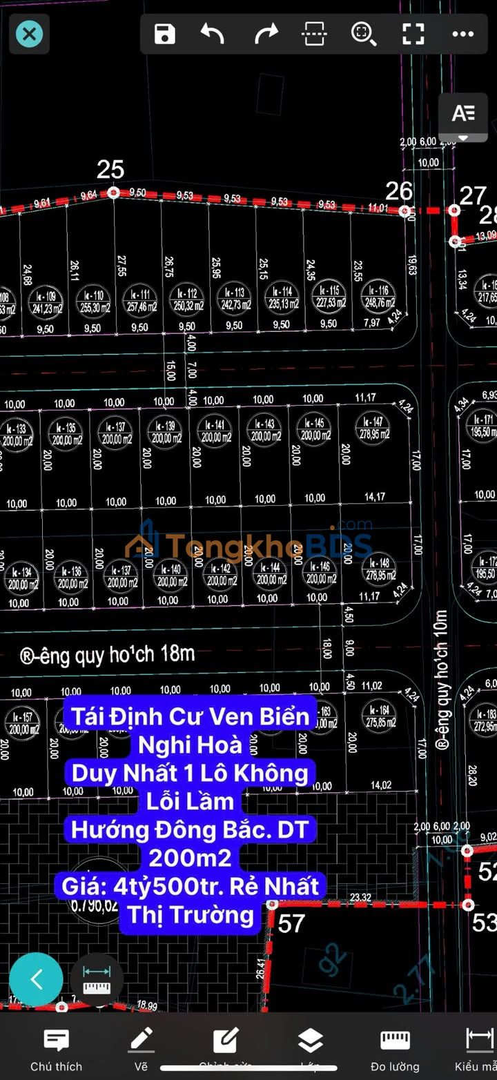 Đất Nền 200m² Hướng Đông Bắc - Tái Định Cư Ven Biển Nghi Hòa Giá Tốt Nhất