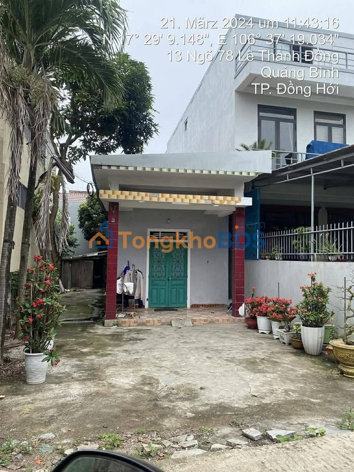 Bán đất tặng nhà 157m² Lê Thành Đồng, Đồng Hới - Hướng Nam, Ô tô vào nhà