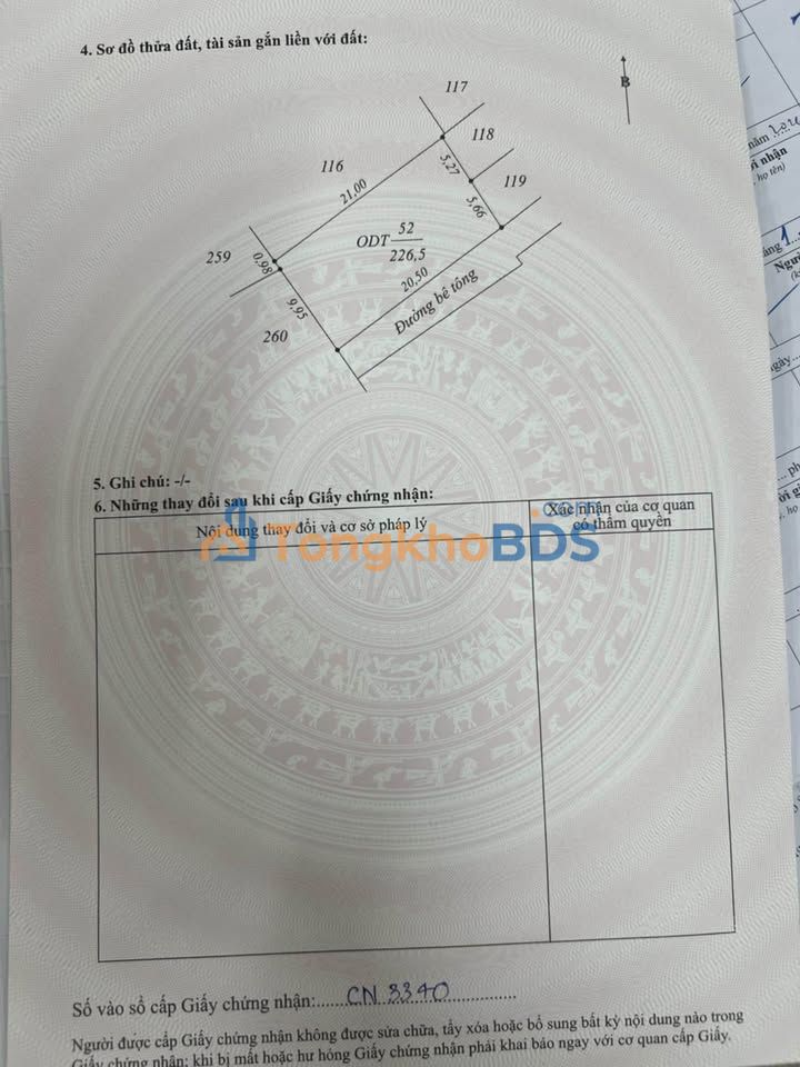 Đất nền Đồng Vường Đồng Hới 226m² full thổ cư - Giá đầu tư 1.3 tỷ!