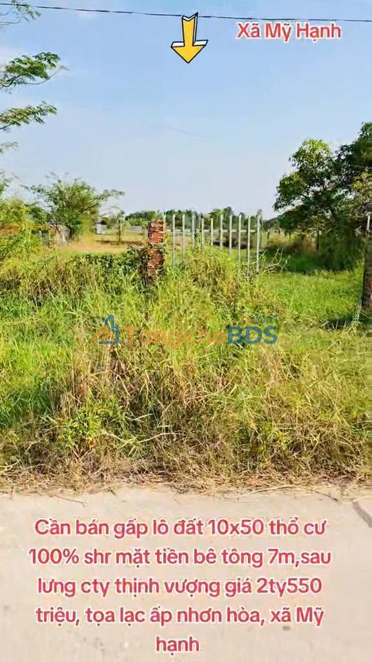 Đất nền Mỹ Hạnh Nam 500m² 2.55 tỷ - Sổ đỏ chính chủ