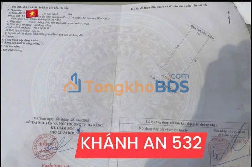 Đất Biệt Thự TĐC 532 Liên Chiểu 150m² - Sổ Đỏ Vuông Vắn, Giá 5 Tỷ