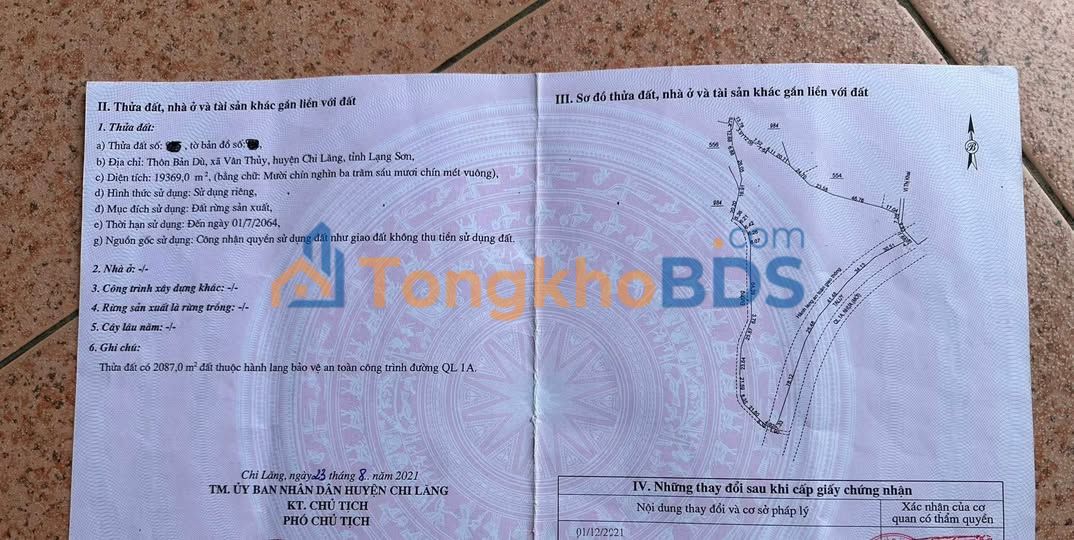 Đất nền QL1A Chi Lăng 2ha 12 tỷ - Tiềm năng tăng giá