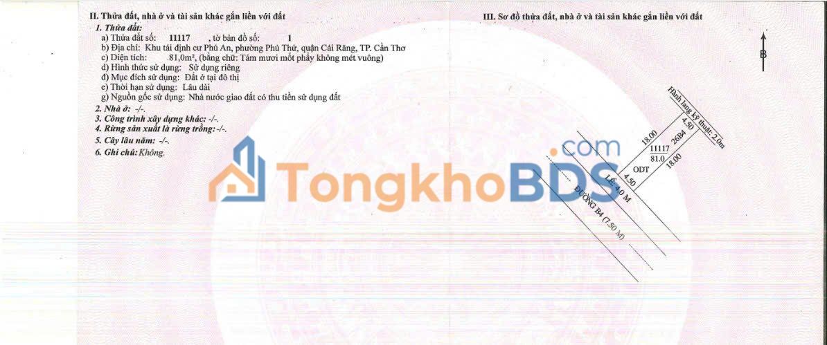 Đất Nền KDC Phú An - 81m² - Sổ Đỏ Chính Chủ - 2.3 Tỷ