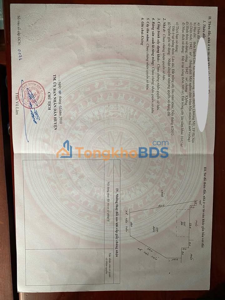 Đất nền Chương Mỹ 1999m² - Sổ đỏ chính chủ, giá đầu tư 12 tỷ