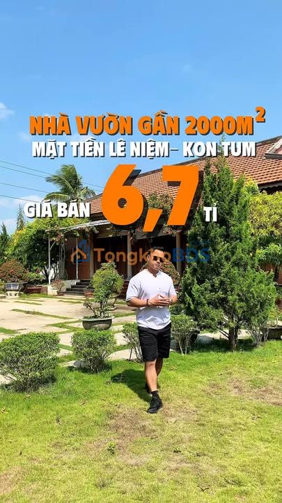 Nhà Vườn 2000m² P. Nguyễn Trãi, Kon Tum - Sân Vườn Trái Cây, Hồ Koi, Nhà Gỗ Quý