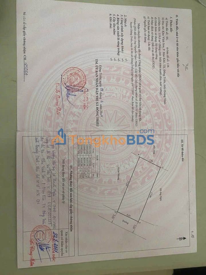 Bán đất 119m² Phường Bắc Sơn, Uông Bí - Giá chỉ 5xx triệu, ô tô vào tận nơi