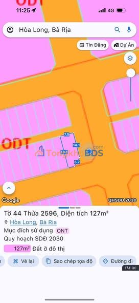 Đất Tái Định Cư Hoà Long - Lô Góc 127m² Hướng ĐN, Sổ Hồng Riêng
