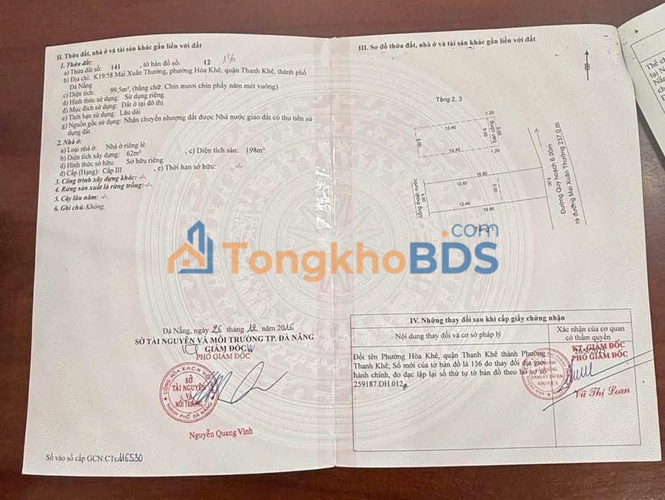 Nhà 3 Tầng 99.5m² K19/58 Mai Xuân Thưởng, Cẩm Lệ - Giá 7.5 Tỷ