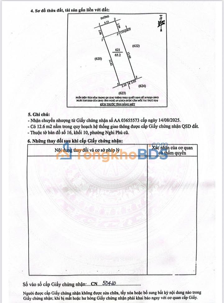 Đất Nền Nghi Phú, TP Vinh 65m² - Sổ Đỏ Riêng, Giá Giảm Sốc