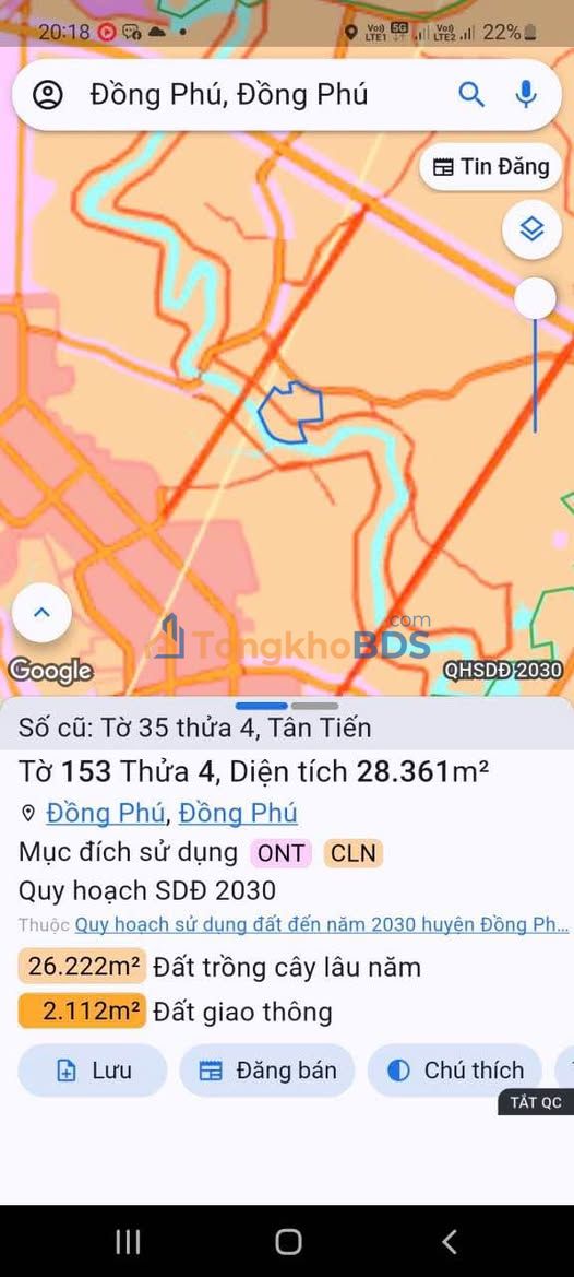 Bán Gấp 28.000m² Đất Trống Đồng Phú - Sổ Đỏ Rõ Ràng - Giá Tốt