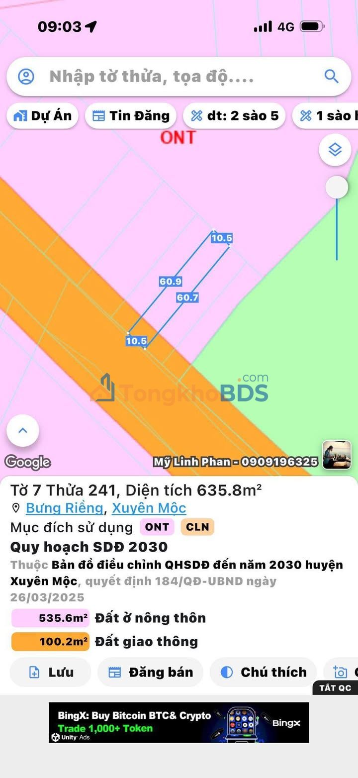 Đất nền QL55 Bưng Riềng 630m² 3.5 tỷ - Sổ đỏ