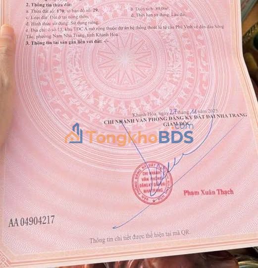 Đất TĐC Sông Tắc Nha Trang 80m² - View Sông Thoáng Đãng, Giá 3.45 Tỷ