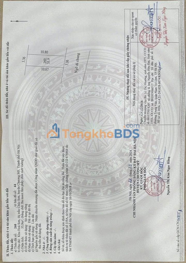 Đất nền TDP Hòa Sơn Chúc Sơn 36m² 2 tỷ - Sổ đỏ chính chủ