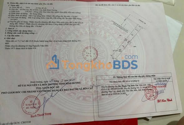 Đất nền Phú An Bến Cát 281m² 2.3 tỷ - Sổ đỏ chính chủ