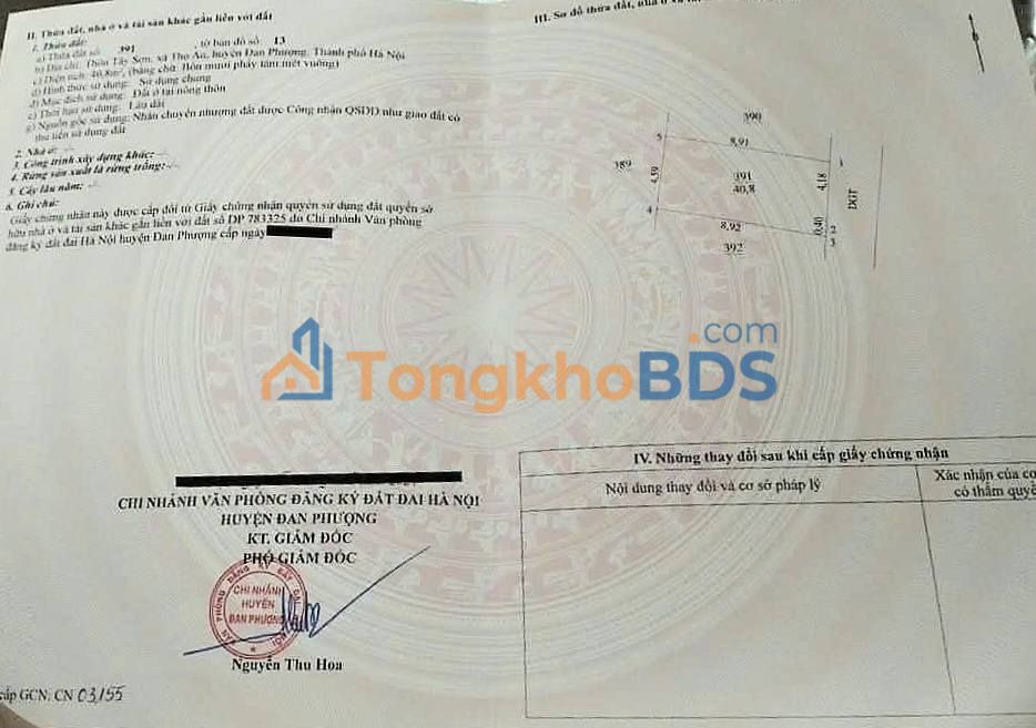 Đất nền Thọ An Đan Phượng 40.8m² 2 tỷ - Đường to ô tô