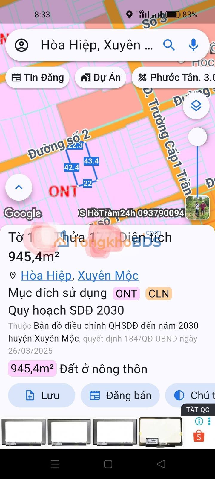 Bán Gấp Đất Vàng Mặt Tiền Đường Số 2, Hòa Hiệp - 945m² Sẵn Nhà