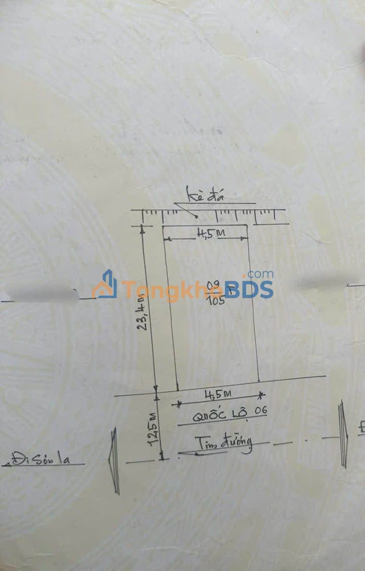 Đất thổ cư 103m² mặt QL6 cũ, Sơn La - Giá 1.1 tỷ, Sổ đỏ sẵn