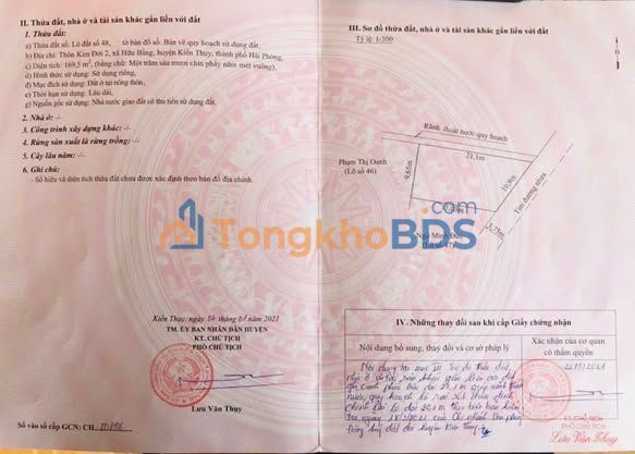 Đất nền Kiến Thụy Hải Phòng 170m² giá 2,4 tỷ - Sổ đỏ chính chủ