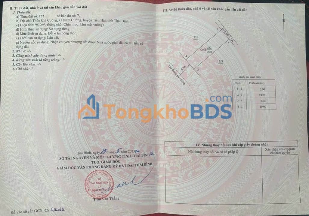 Đất nền Tiền Hải, Thái Bình 95m² - Gần biển, KCN Sông Lân - Giá đầu tư