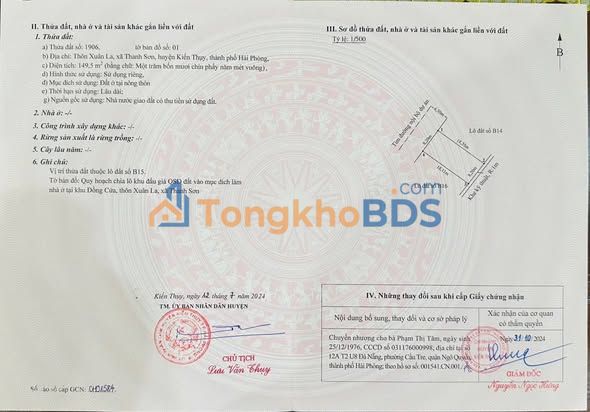 Đất Đấu Giá Xuân La - Kiến Thuỵ 149.5m² Hướng Tây Bắc - Giá 4 Tỷ