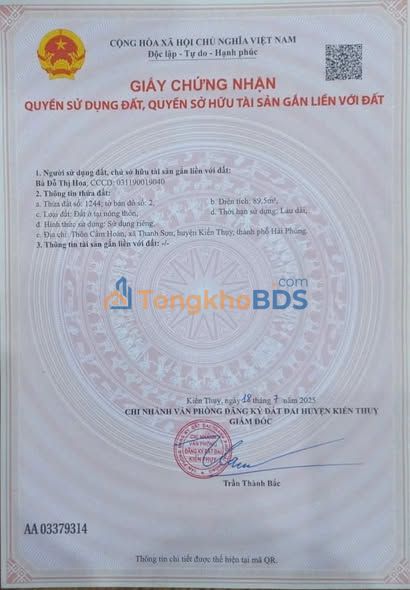 Bán Đất Lô Góc Mặt Đường Cẩm Hoàn, Kiến Thụy - 89.5m²