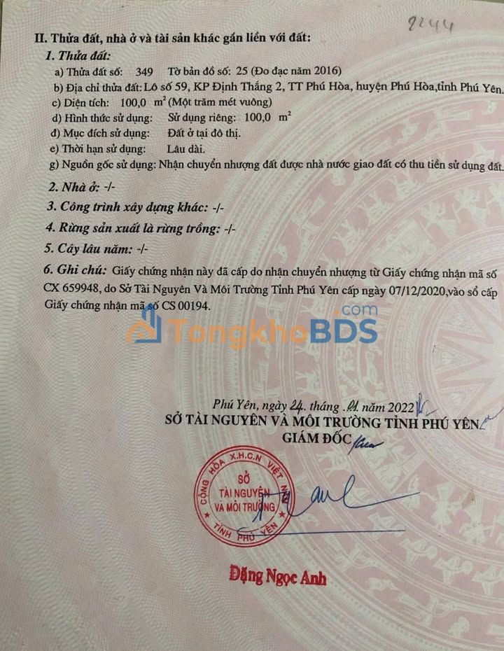 Đất Thổ Cư Phú Hòa, Phú Yên - 100m² Sổ Hồng, Giá Tốt Dưới 1 Tỷ