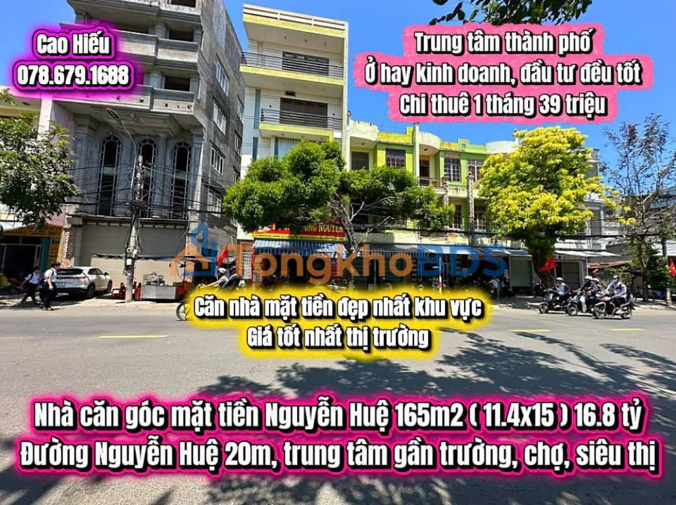 Nhà Góc 2 Mặt Tiền Nguyễn Huệ, Tuy Hòa - 165m², 16.8 Tỷ, Dòng Tiền 39 Triệu/Tháng