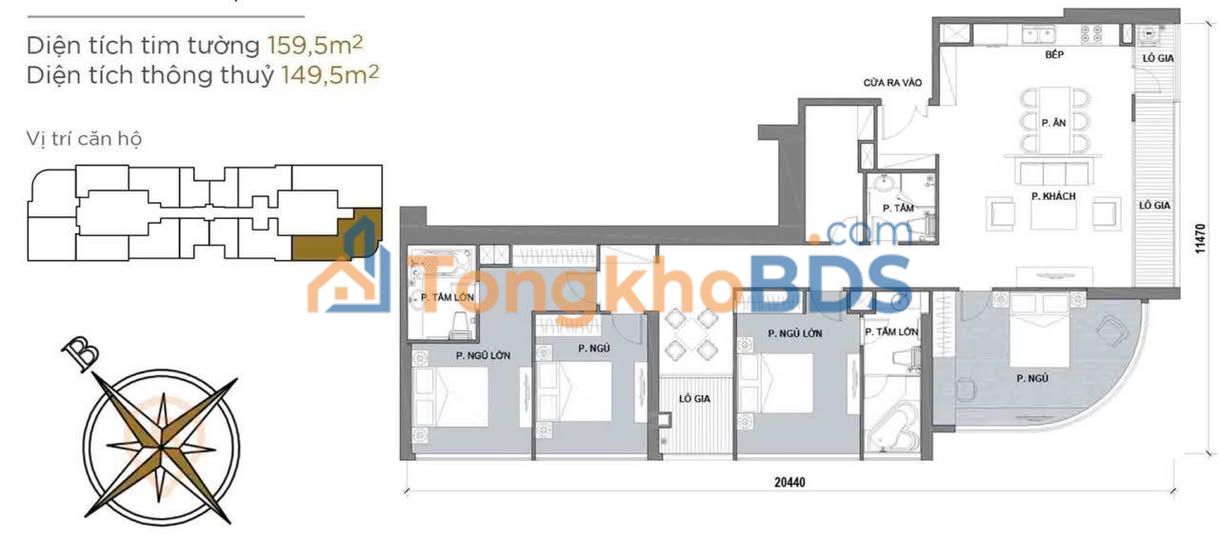 Căn hộ Aqua Vinhomes Central Park 159m² - View Sông Sài Gòn, Bitexco
