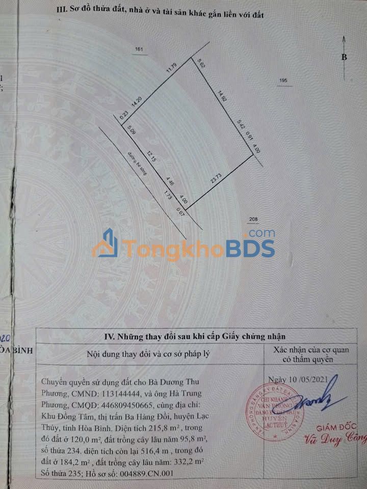 Đất nền Lạc Thủy, Hòa Bình 260m² - Hơn 2 tỷ, Sẵn sổ hồng