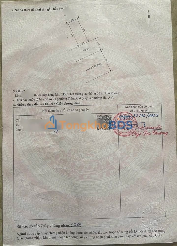 Đất Tái Định Cư Tràng Cát (Hải An) 40m² - Hướng Đông Nam, Vỉa Hè Rộng