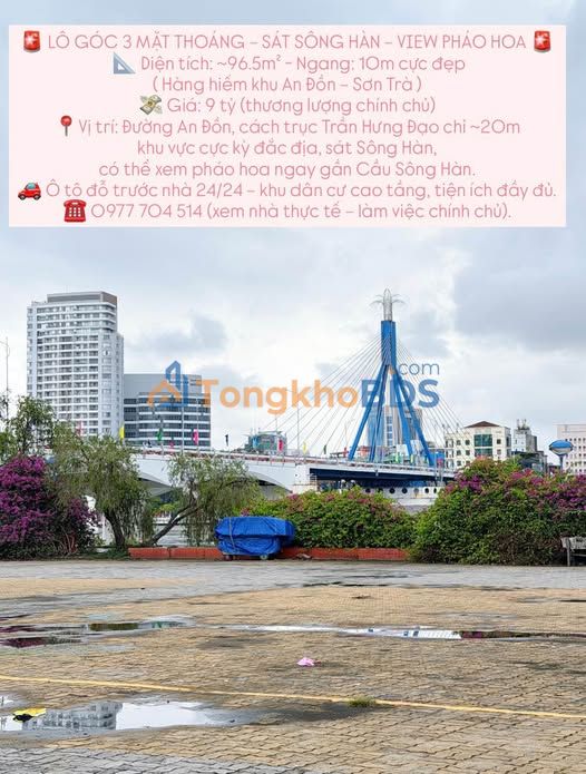 Đất Lô Góc 96.5m² Sát Sông Hàn, View Pháo Hoa Đà Nẵng - 9 Tỷ