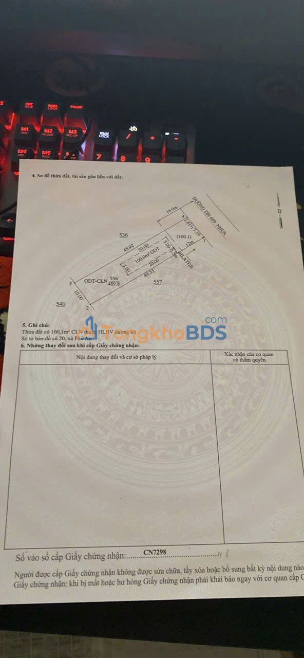 Đất Nền Mặt Tiền DH609 Bến Cát - 490m² Sổ Riêng - Giá 3.6 Tỷ