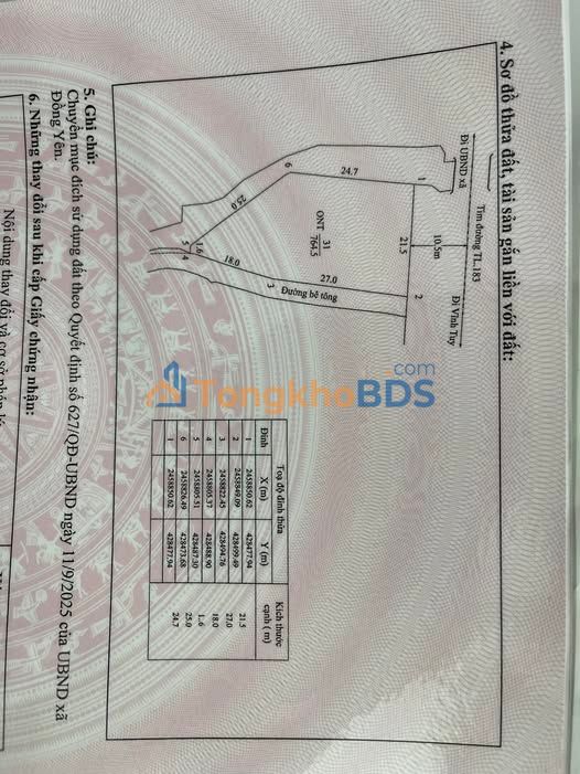 Đất thổ cư Đồng Yên Bắc Quang 765m² thỏa thuận - Sổ hồng sẵn