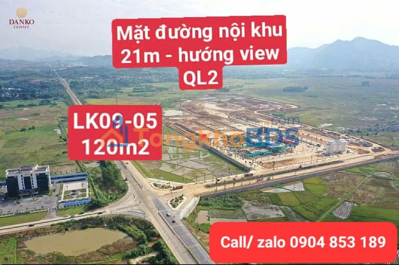 Đất nền Danko Center Tuyên Quang 120m² - Mặt tiền 6m, view QL2