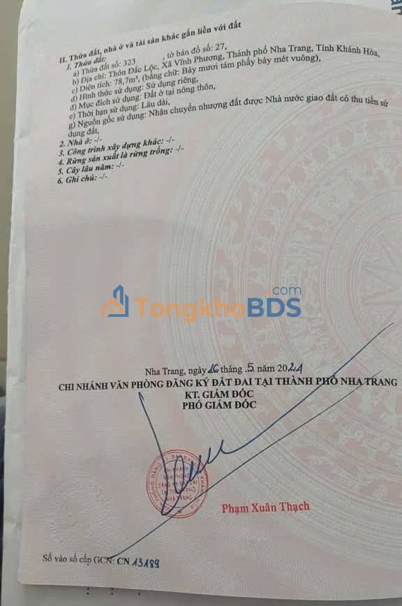 Bán Đất Thổ Cư 78.7m² Mặt Tiền Đắc Lộc, Nha Trang - Tặng Nhà Kho, Giá 1.485 Tỷ