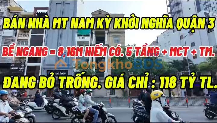 Nhà Mặt Tiền Nam Kỳ Khởi Nghĩa, Quận 3 - Ngang 8.16m, 5 Tầng, Sẵn Sàng Giao Ngay
