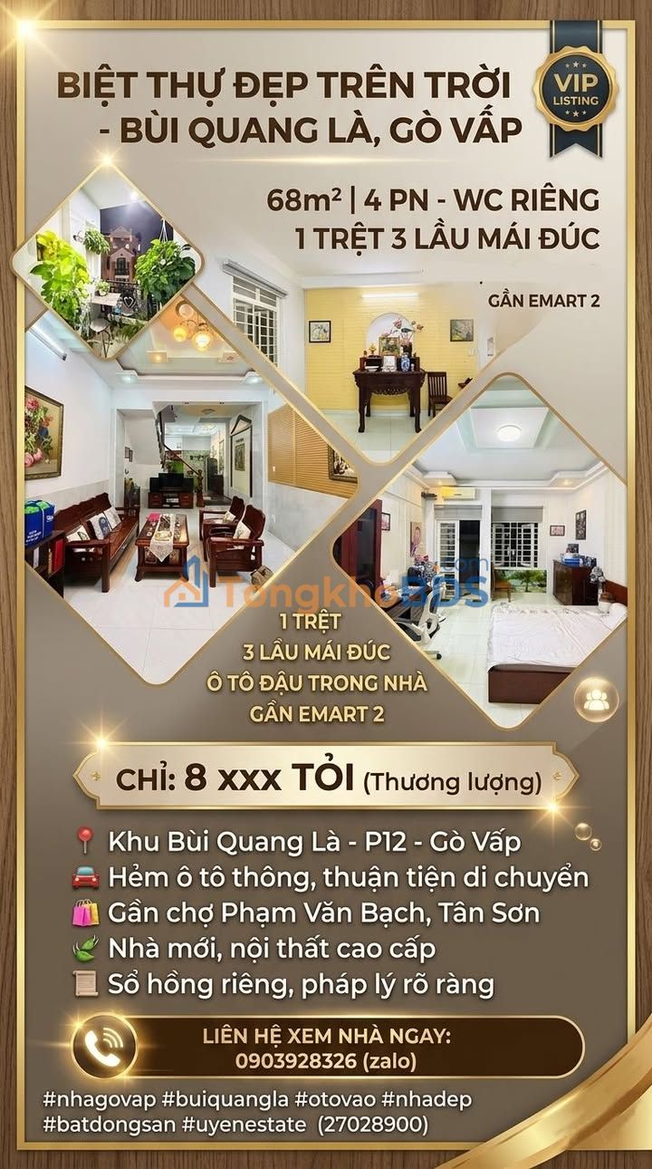Nhà Phường 12 Gò Vấp 68m² 8-9 Tỷ - Ô Tô Vào Tận Nhà, Kinh Doanh Tốt