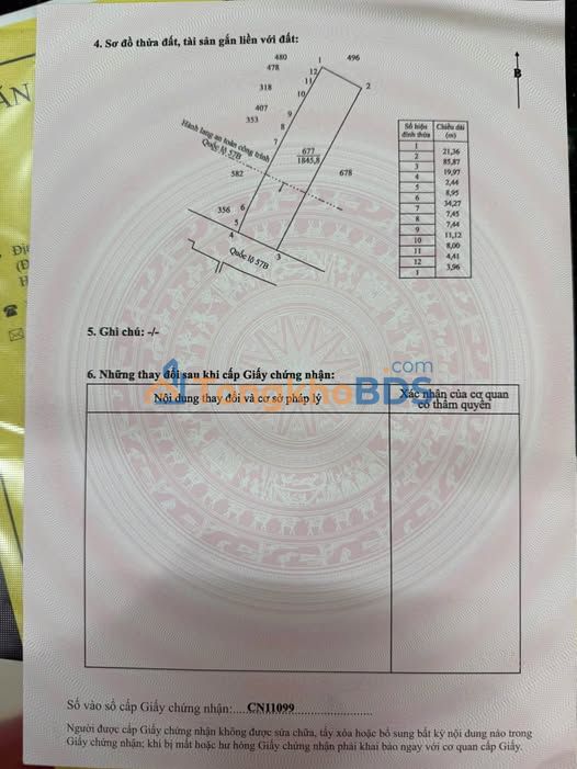 Bán Đất Mặt Tiền QL57B Bến Tre - 4862m² Gần KCN Giao Long, Sổ Hồng