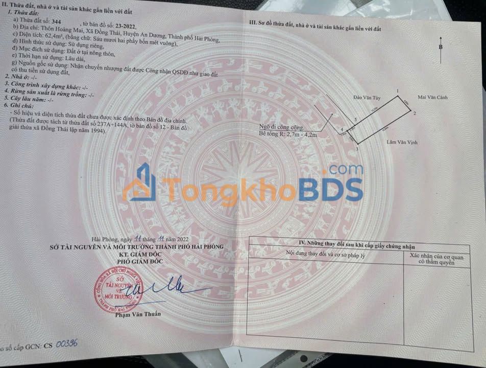 Bán gấp đất Phường Tràng Cát, Hải An - 62m² Sổ đỏ chính chủ