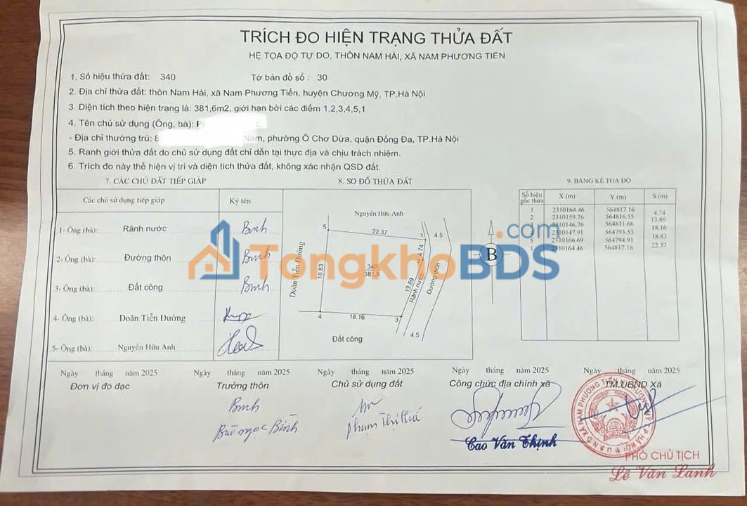 Bán đất Xuân Mai 380m² giá hơn 1 tỷ - Sổ trích lục