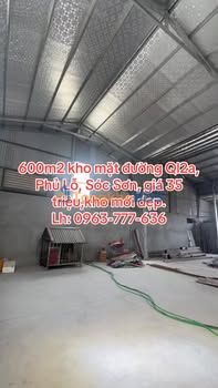 Cho thuê kho xưởng 600m² QL2A Sóc Sơn - Sẵn Sàng Kinh Doanh