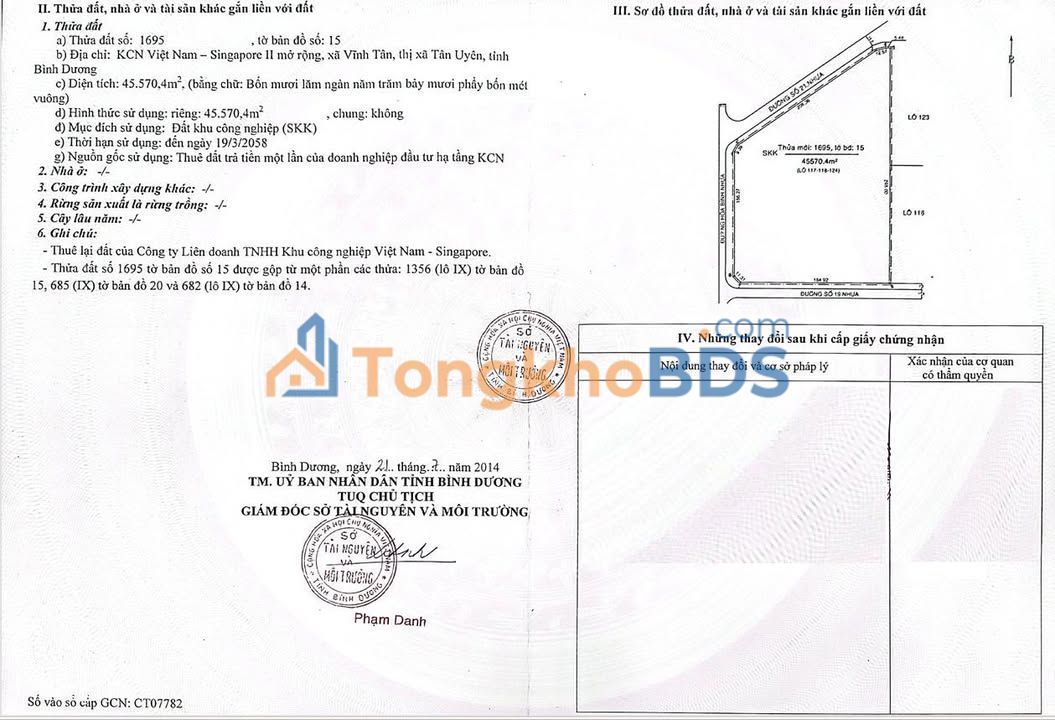 Bán Gấp 2 Lô Đất Vàng KCN VSIP 2A Bình Dương - 12.5ha