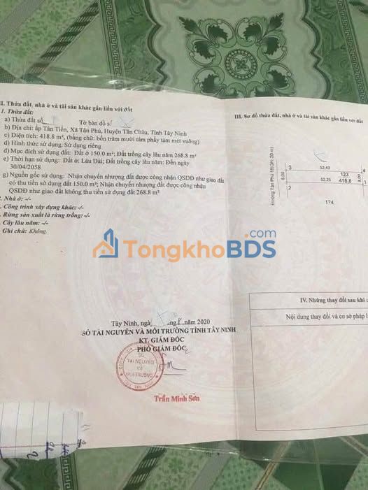 Bán đất Thị trấn Tân Phú, Đồng Nai 416m² - Sổ đỏ thổ cư, giá 11.7 tỷ