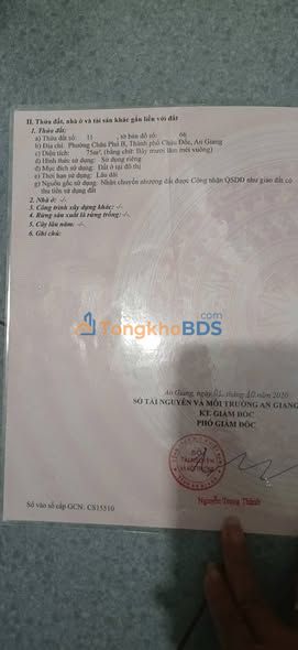 Bán Gấp Đất Thổ Cư Mặt Tiền 30/4, Châu Đốc - 75m² Sổ Hồng