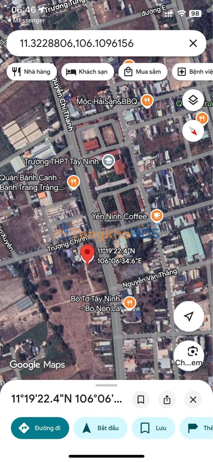 Đất Nền 100m² Mặt Tiền Trường Chinh, Tây Ninh - Giá 2.4 Tỷ