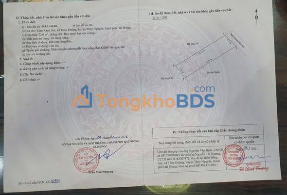 Đất Nền TDP Xanh Soi, Thủy Nguyên - 72m² Ô tô Đỗ Cửa, Sổ Đỏ Chính Chủ